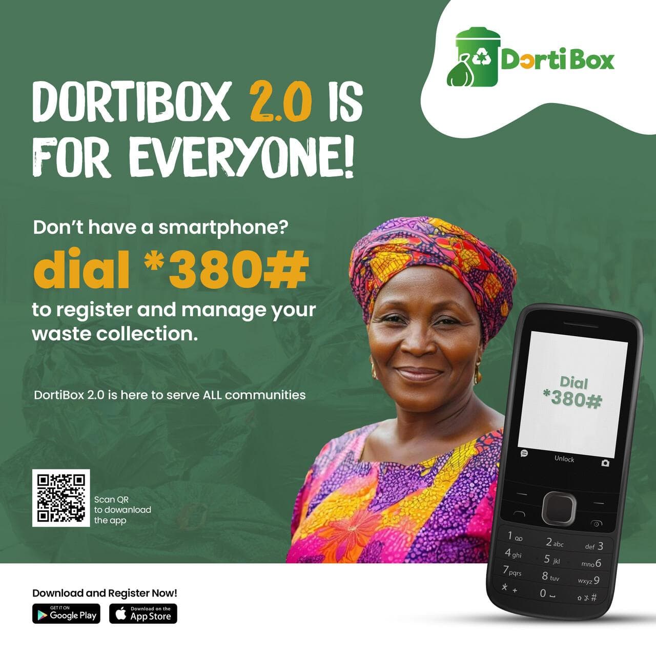 DortiBox — dial *715*380# to register